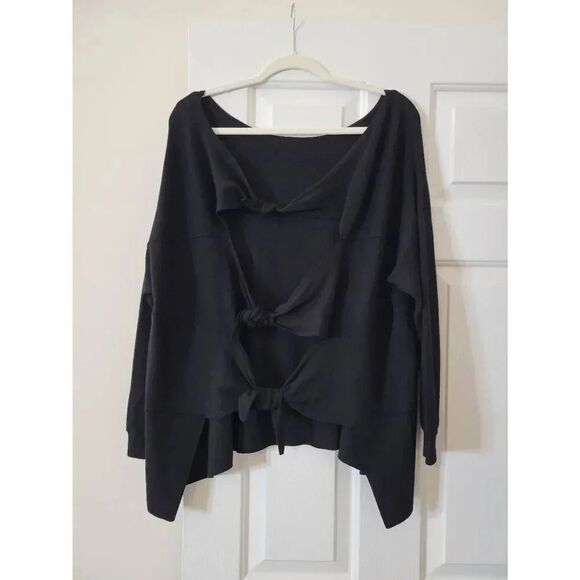 Alice + Olivia Drop Shoulder Tie Back Sweater M - Picture 8 of 11